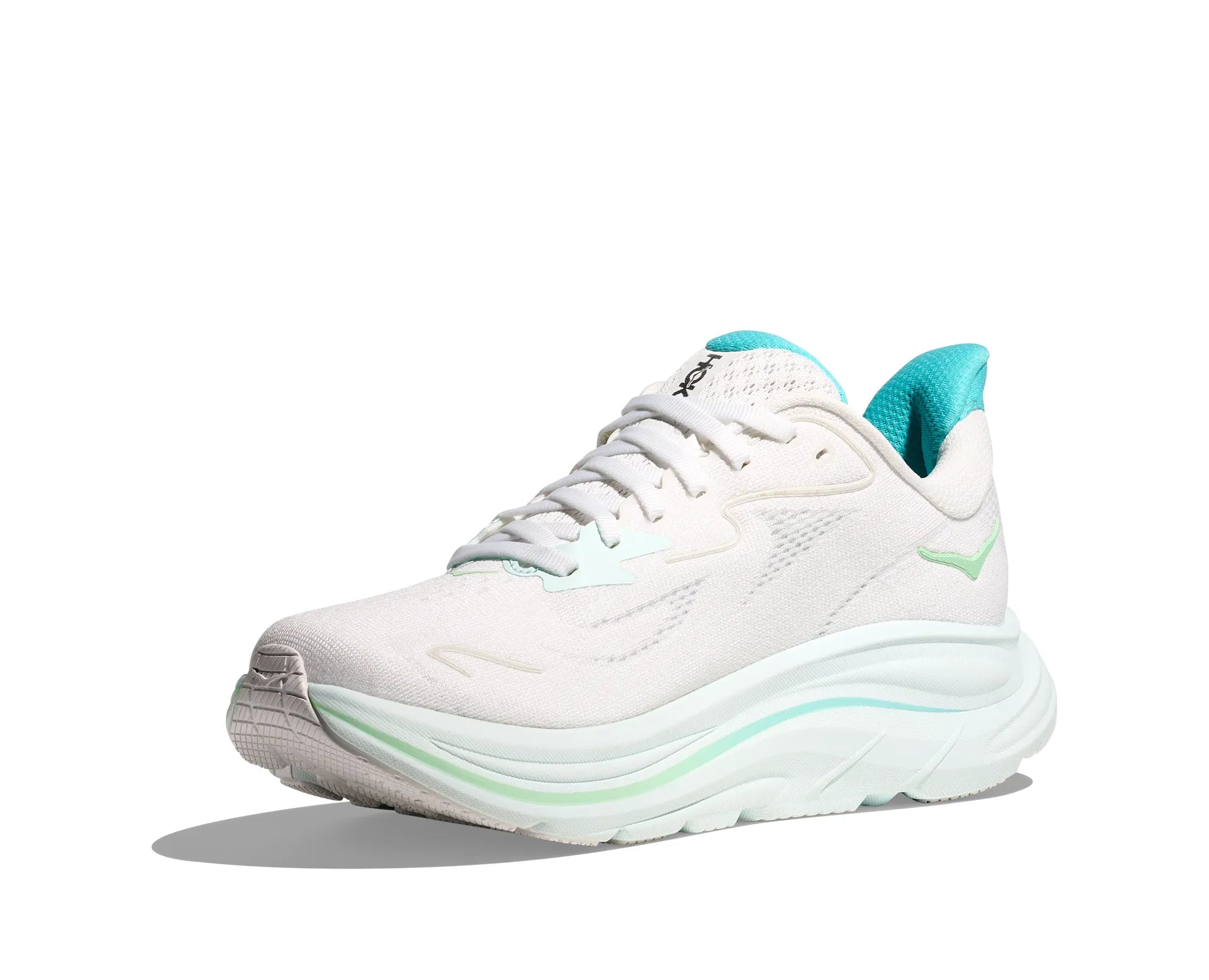 Hoka Women's Clifton 10 in White/Cielo Blue
