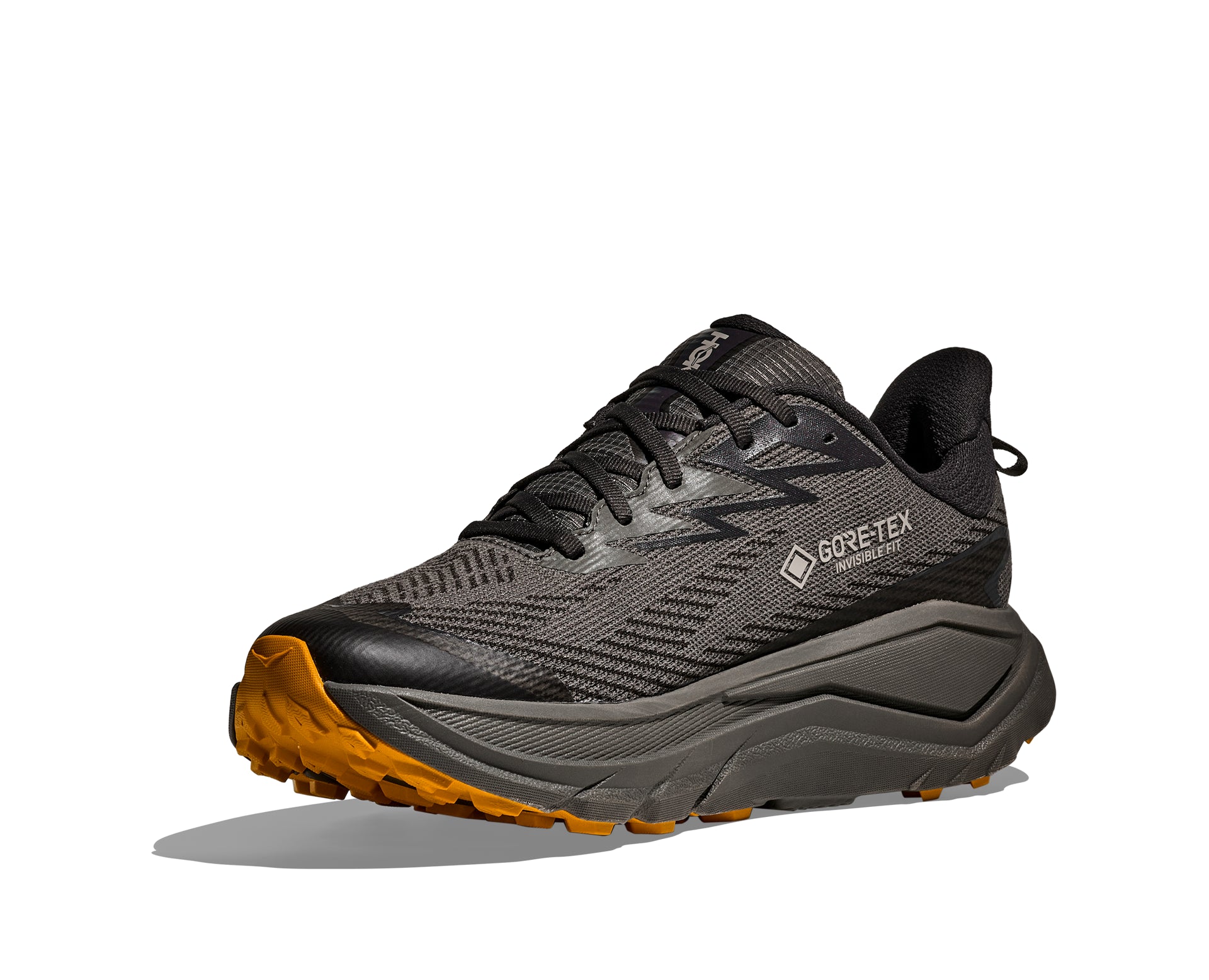 Hoka Men's Challenger 8 GTX in Asphalt Grey/Varsity Yellow