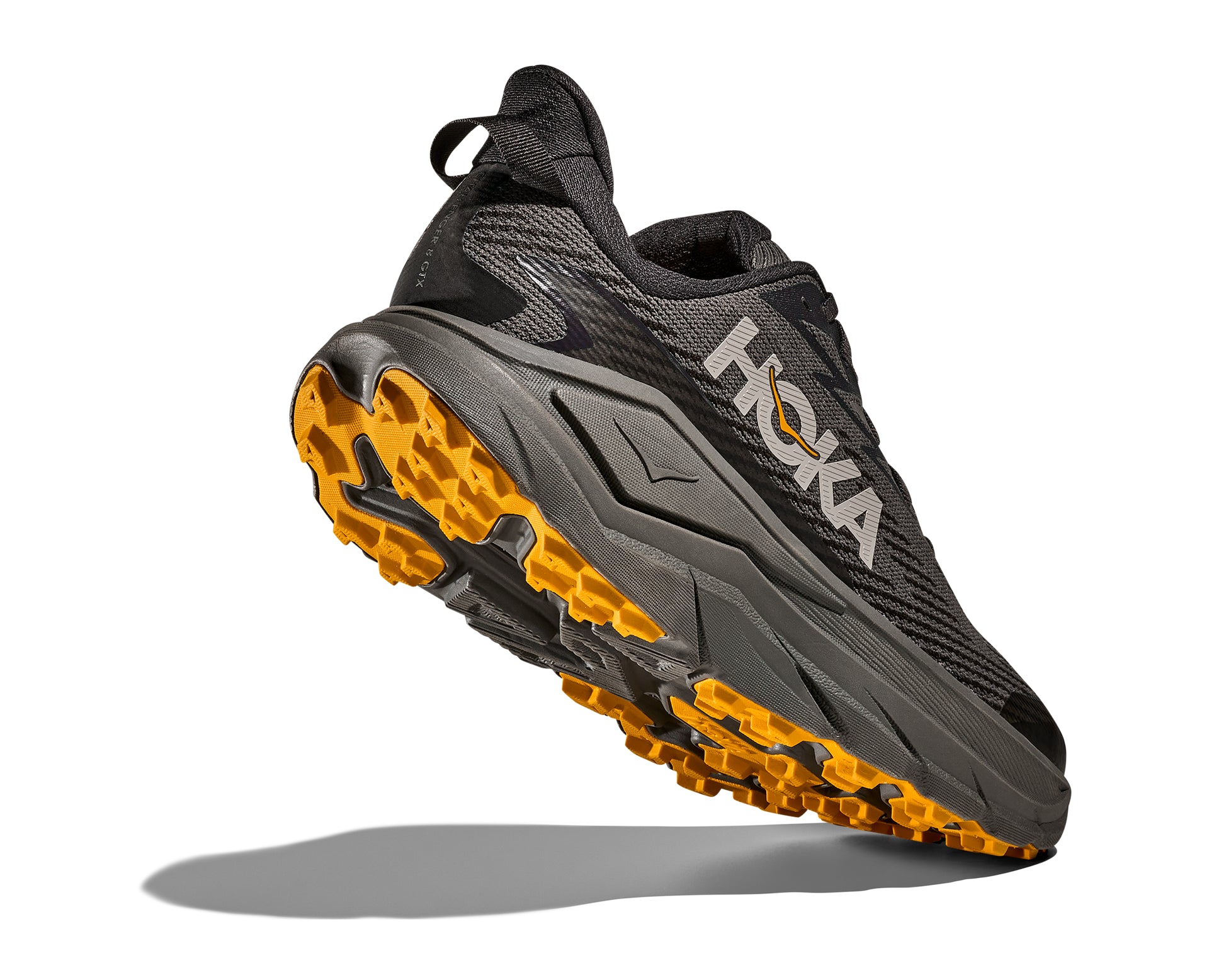 Hoka Men's Challenger 8 GTX in Asphalt Grey/Varsity Yellow