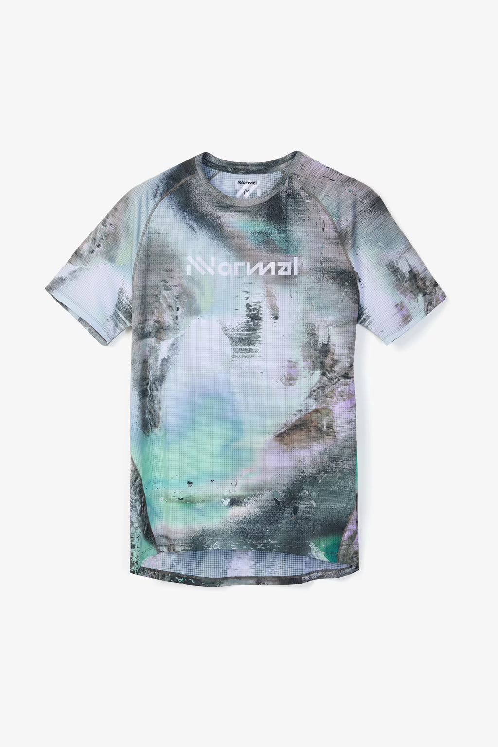 Multicolored t-shirt with 'Normal' branding on a white background