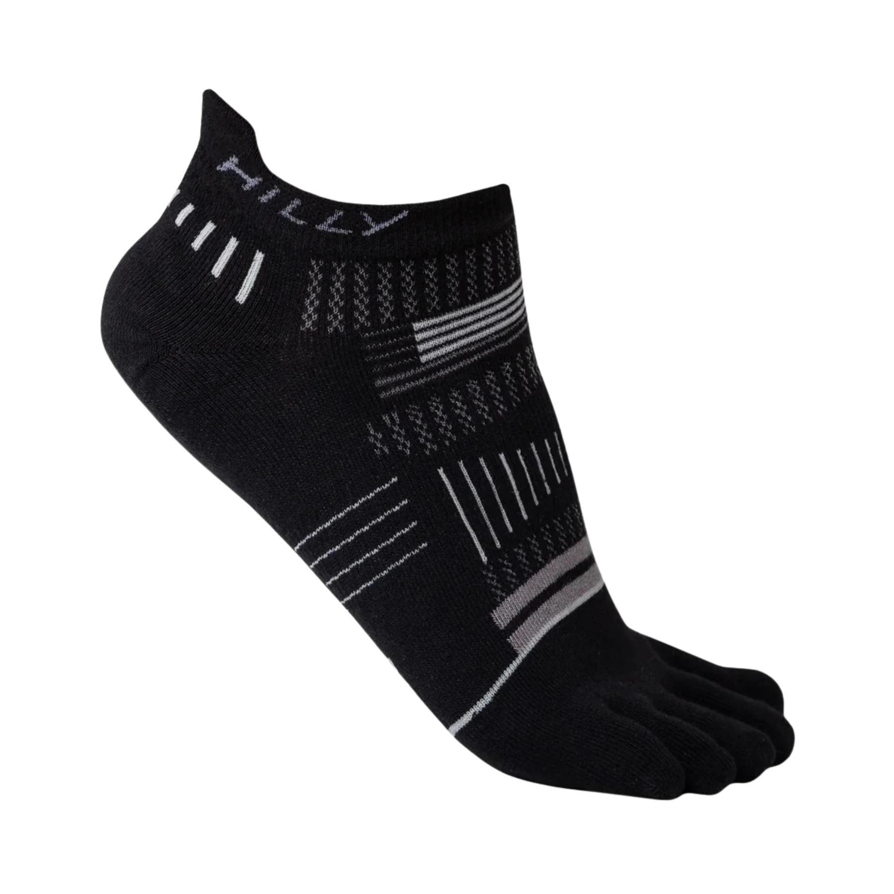 Hilly Toes Socklet Min in Black/Grey/Light Grey