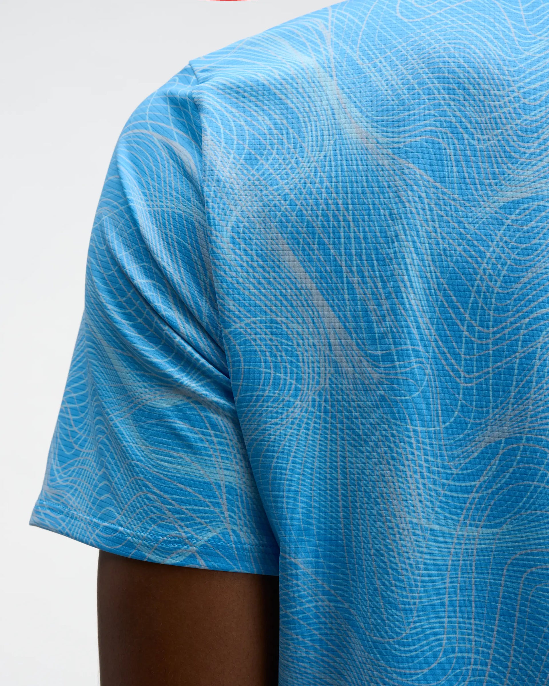 Hoka Men's EveryRun Tee in Mineral Blue Print