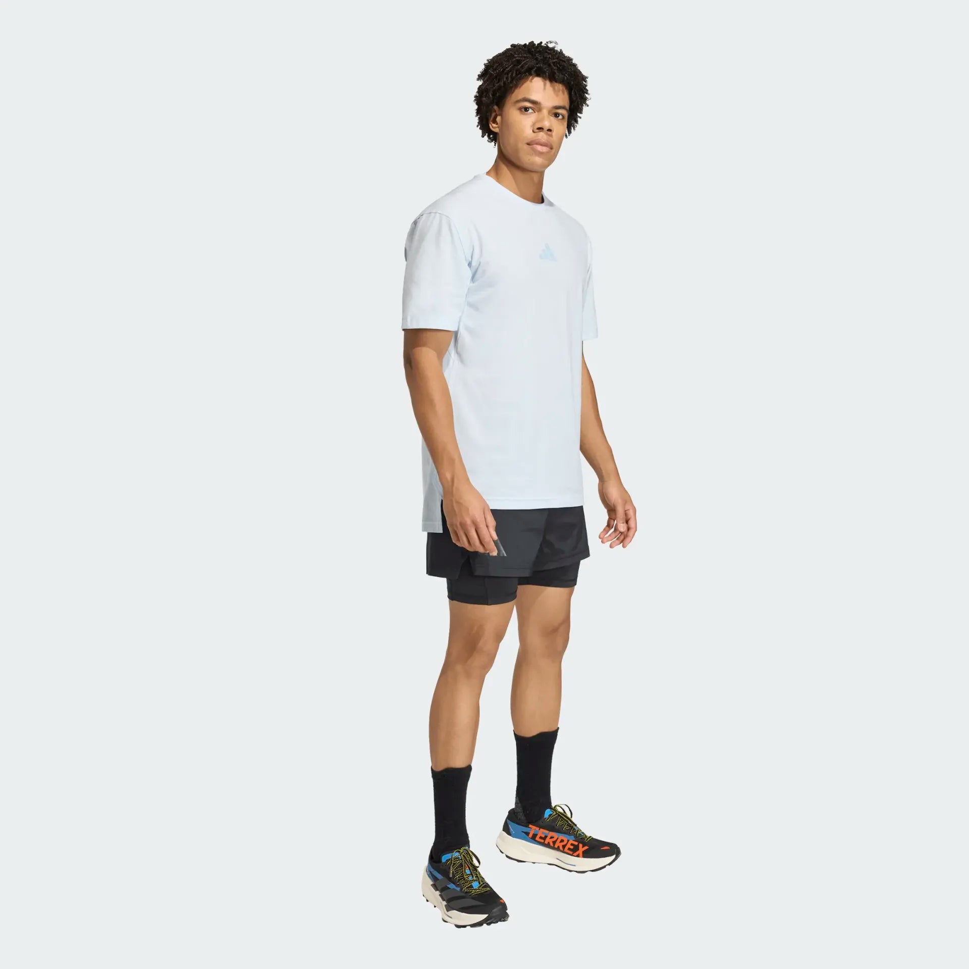 Adidas Men's XPL Trail Tee in Clear Sky